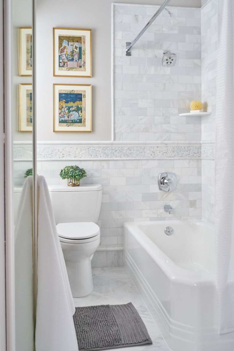 Фото новинок дизайна плитки для маленькой ванной комнаты.