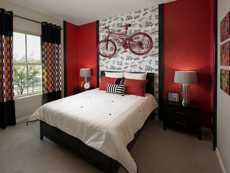 Красные обои в интерьере кухни, спальни, гостиной: как уютно обустроить комнату с красными обоями